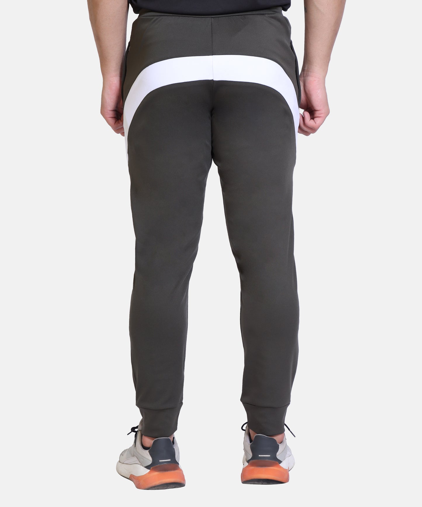 Mens Solid Olive Cotton Lycra Joggers