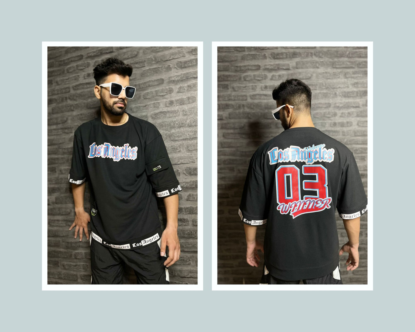 Men Oversized Round Neck Drop Shoulder Printed Cotton T-Shirt
