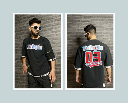 Men Oversized Round Neck Drop Shoulder Printed Cotton T-Shirt