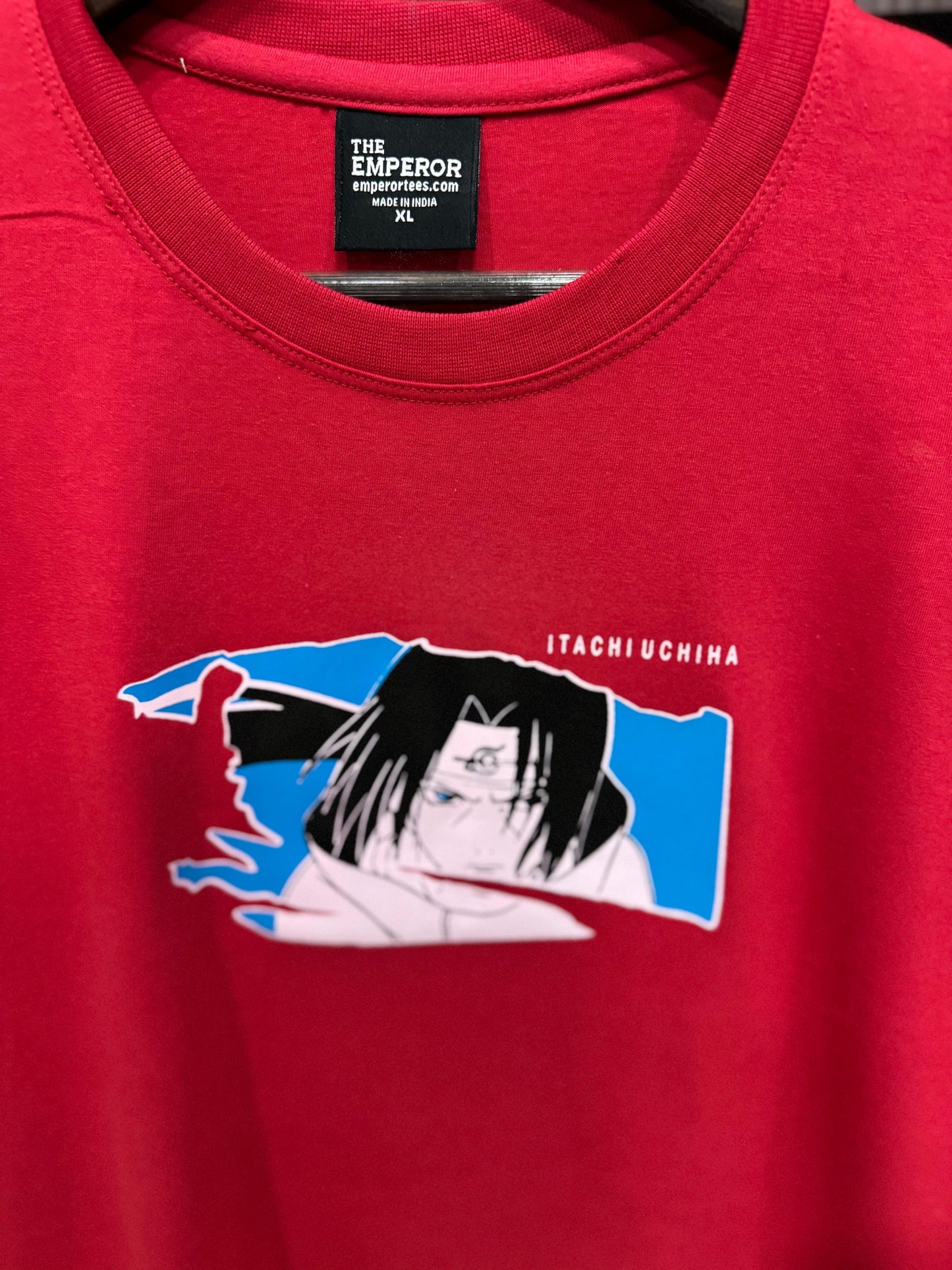 Itachi Uchiha Akatsuki Naruto T-Shirt | Anime Graphic Tee for Men & Women | Red Cotton Oversized Streetwear