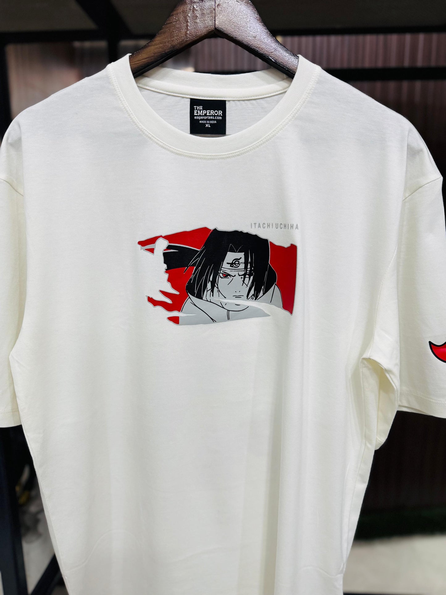 Itachi Uchiha Akatsuki Naruto T-Shirt | Anime Graphic Tee for Men & Women | White Cotton Oversized Streetwear