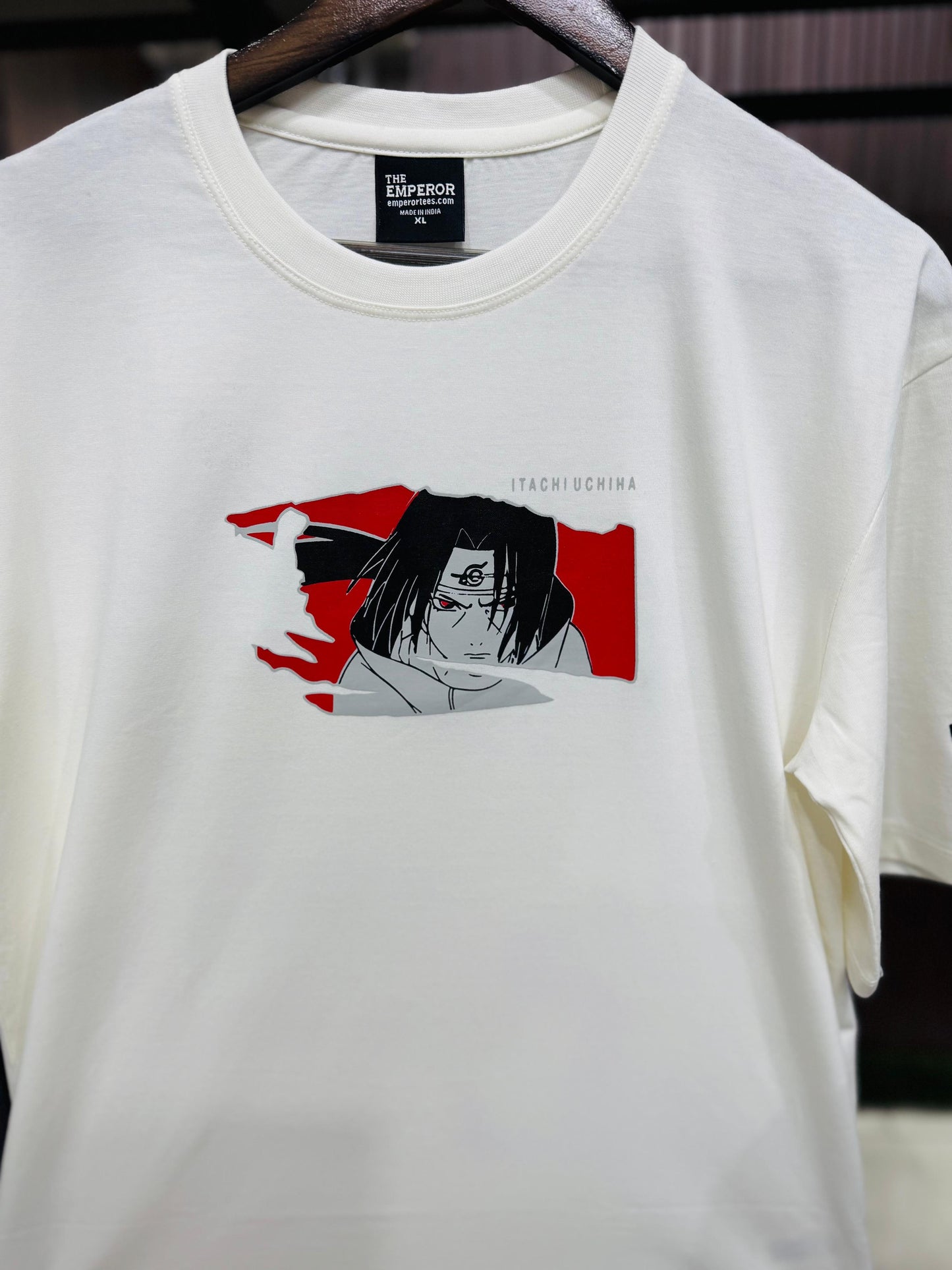 Itachi Uchiha Akatsuki Naruto T-Shirt | Anime Graphic Tee for Men & Women | White Cotton Oversized Streetwear