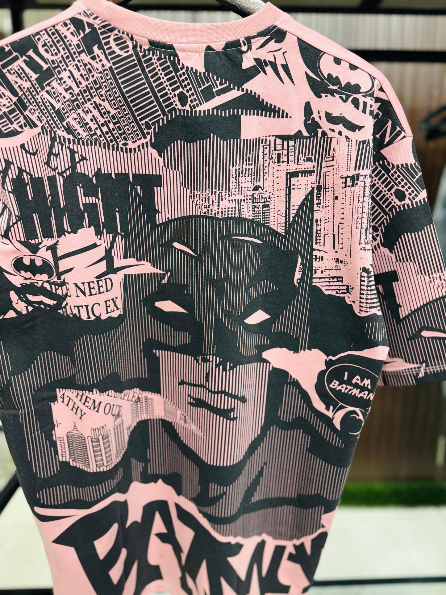 Men Oversized Round Neck Drop Shoulder Printed Cotton T-Shirt