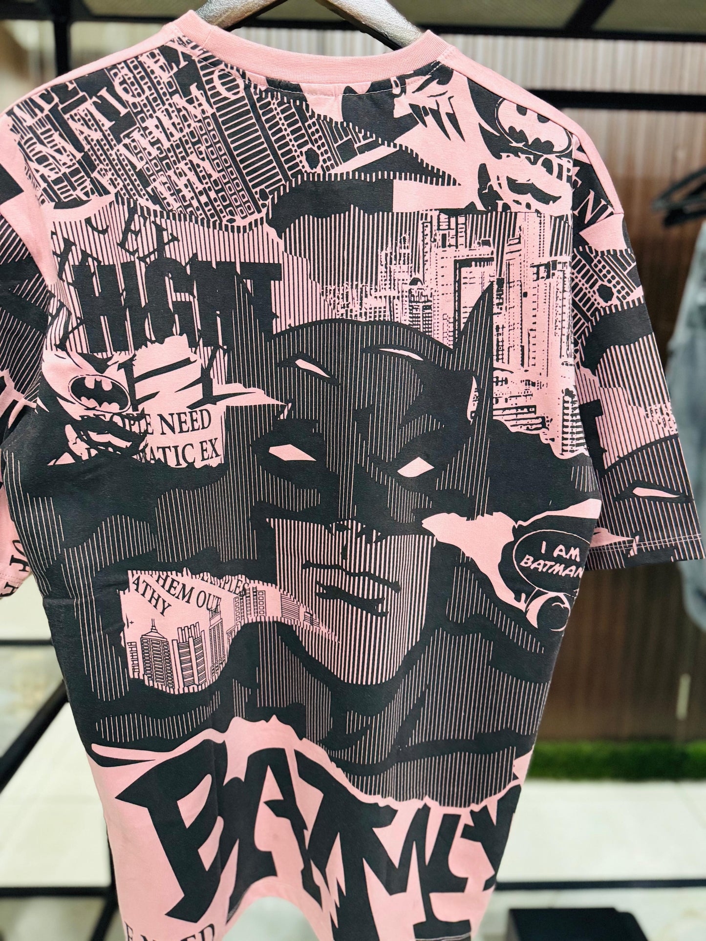 Men Oversized Round Neck Drop Shoulder Printed Cotton T-Shirt