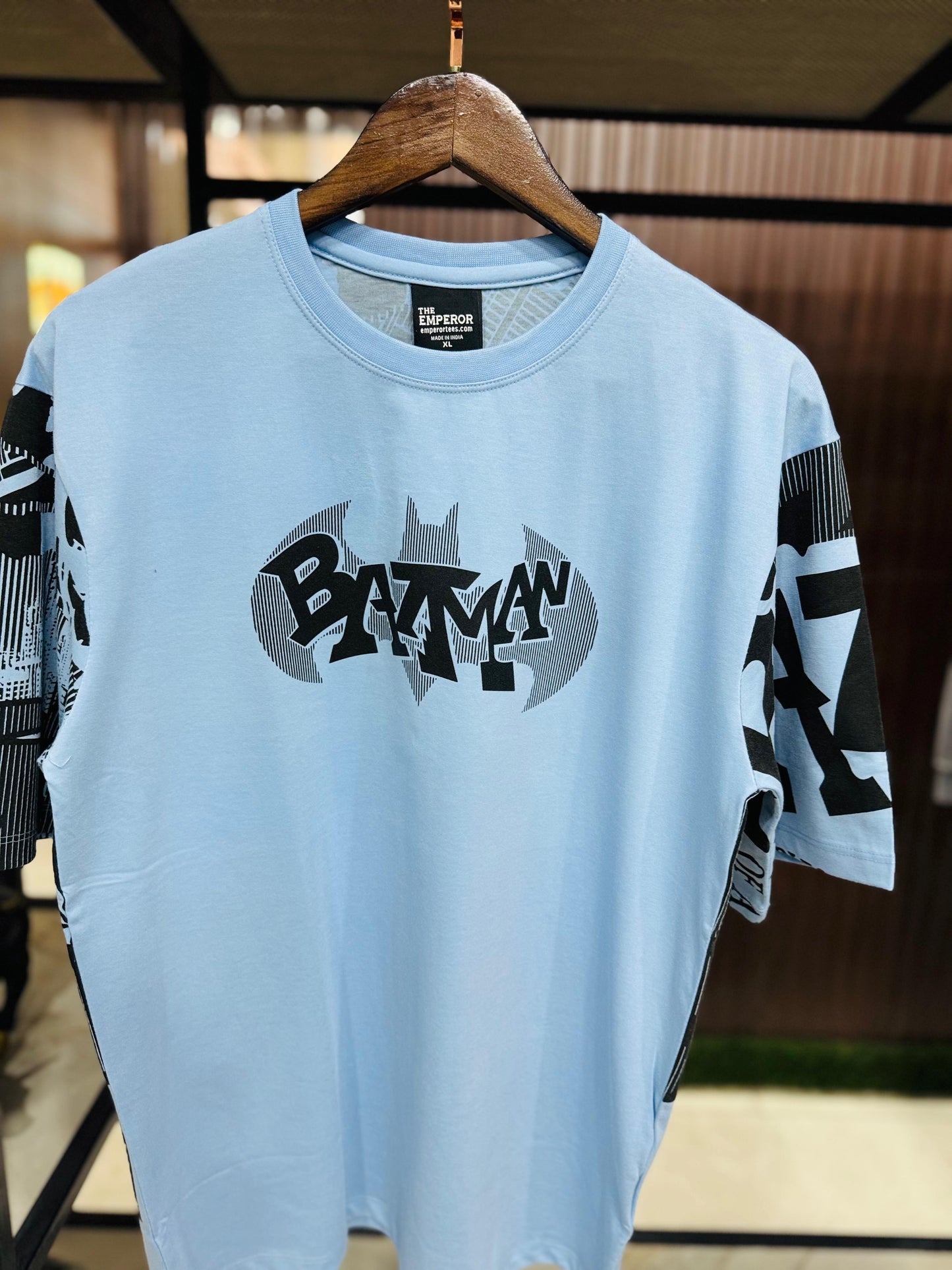Men Oversized Round Neck Drop Shoulder Printed Cotton T-Shirt
