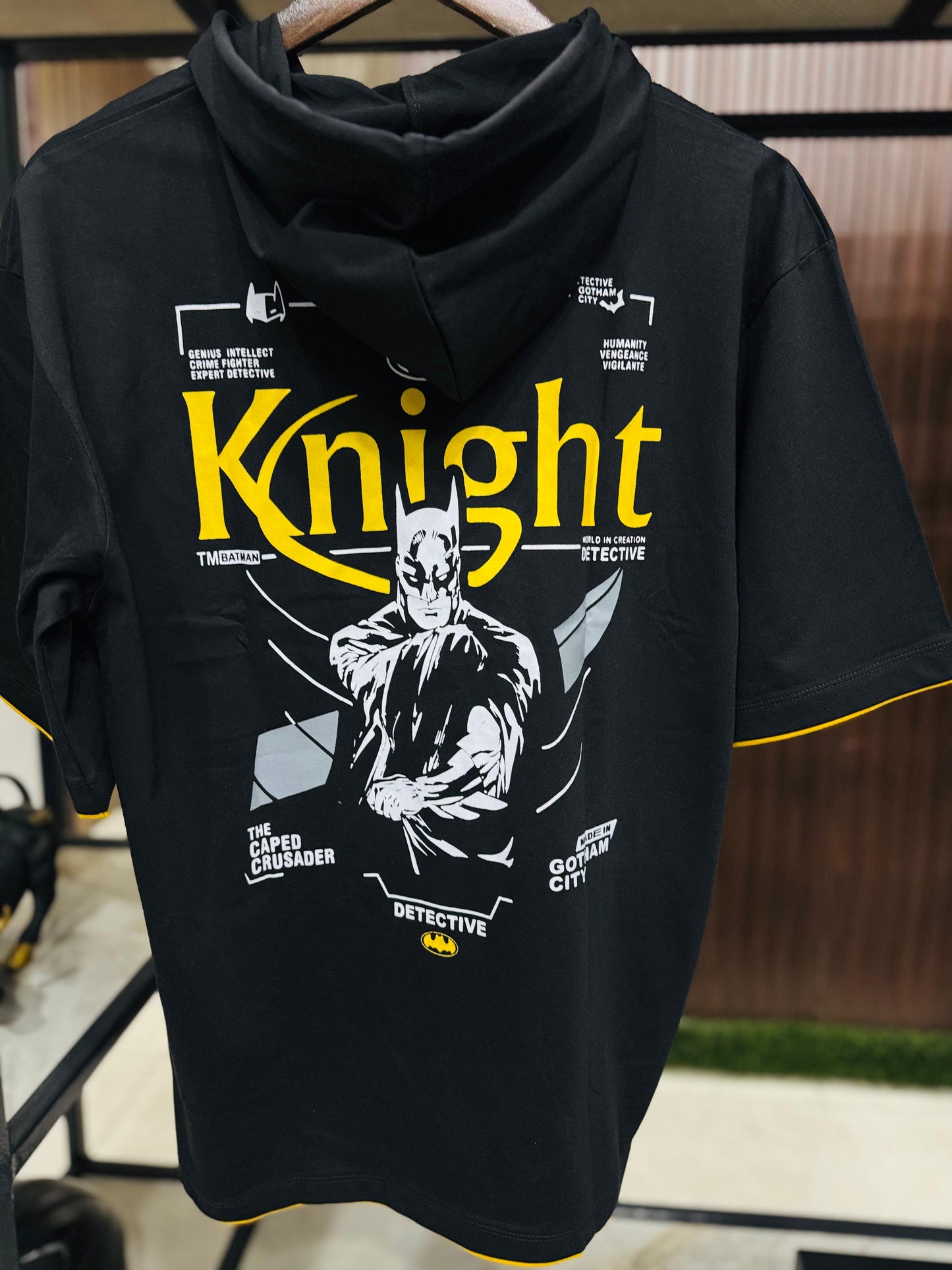 Men Oversized Hooded Drop Shoulder Printed Cotton T-Shirt