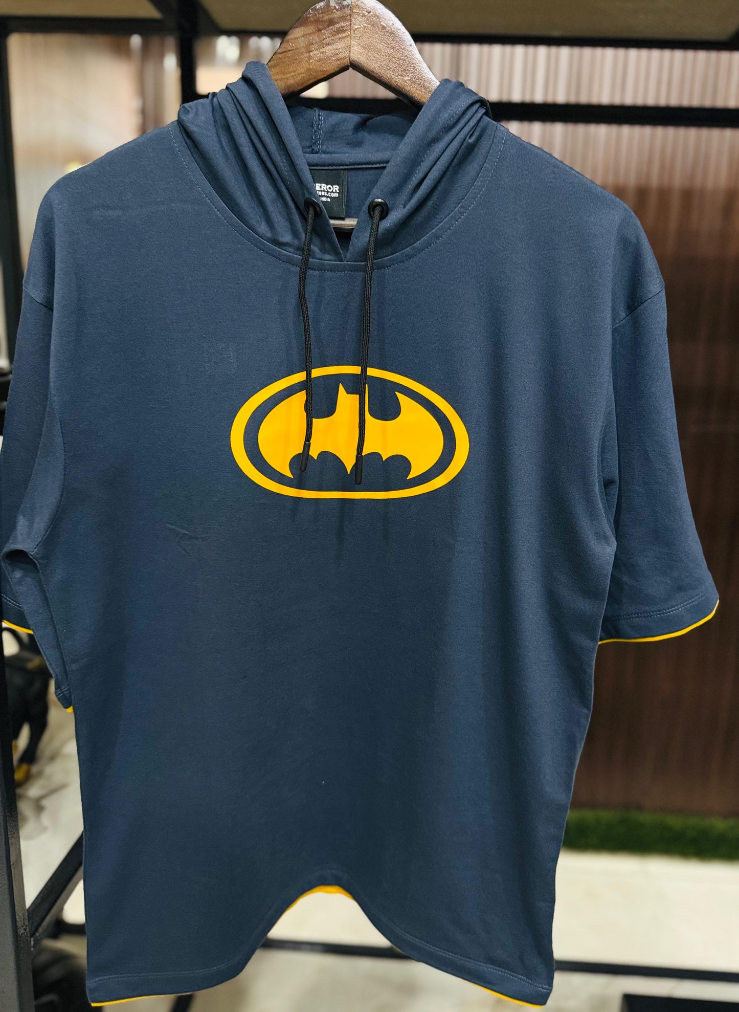 Men Oversized Hooded Drop Shoulder Printed Cotton T-Shirt