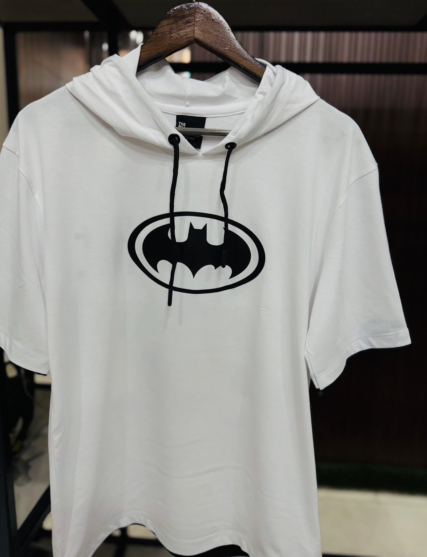 Men Oversized Hooded Drop Shoulder Printed Cotton T-Shirt