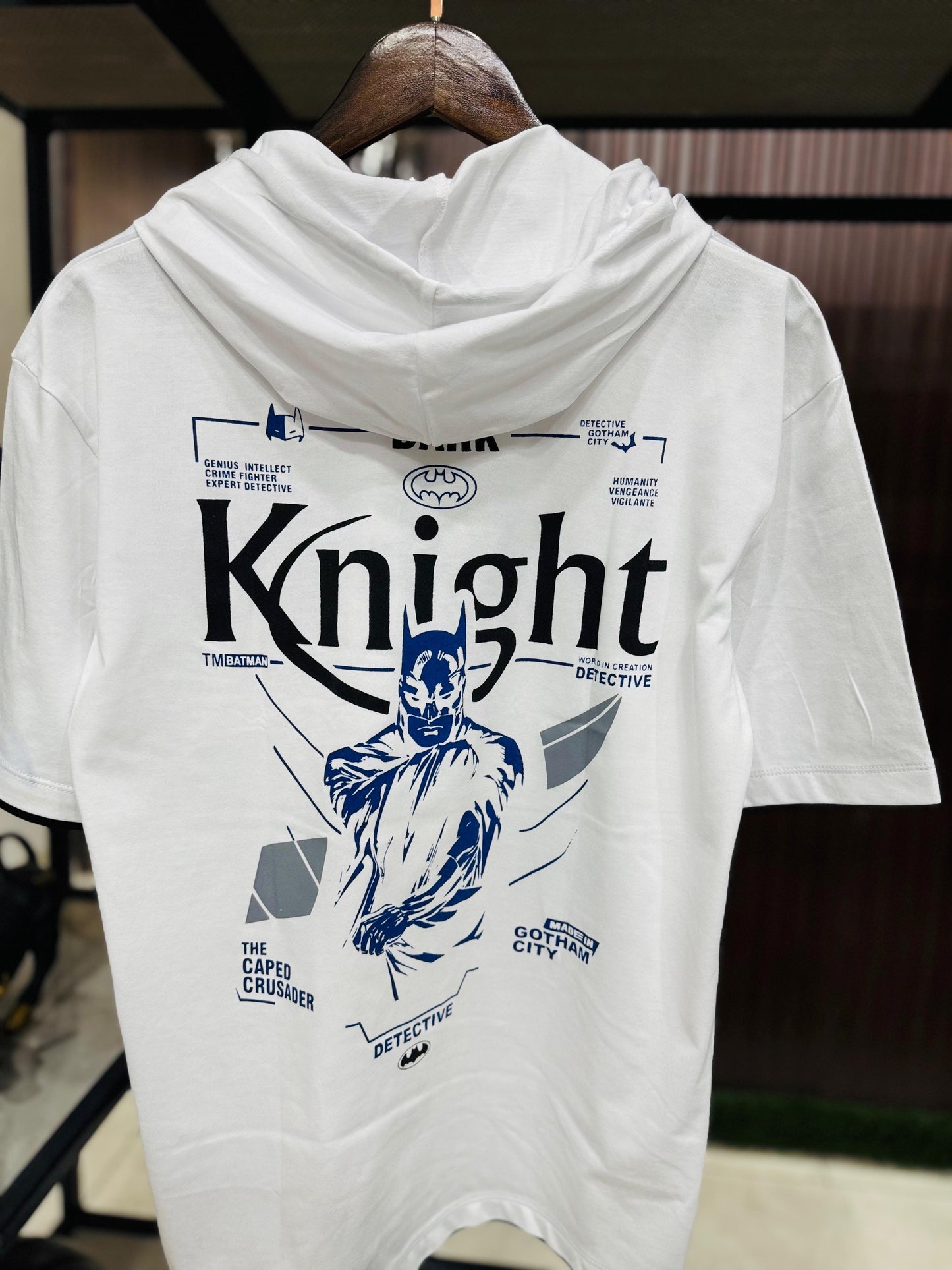 Men Oversized Hooded Drop Shoulder Printed Cotton T-Shirt