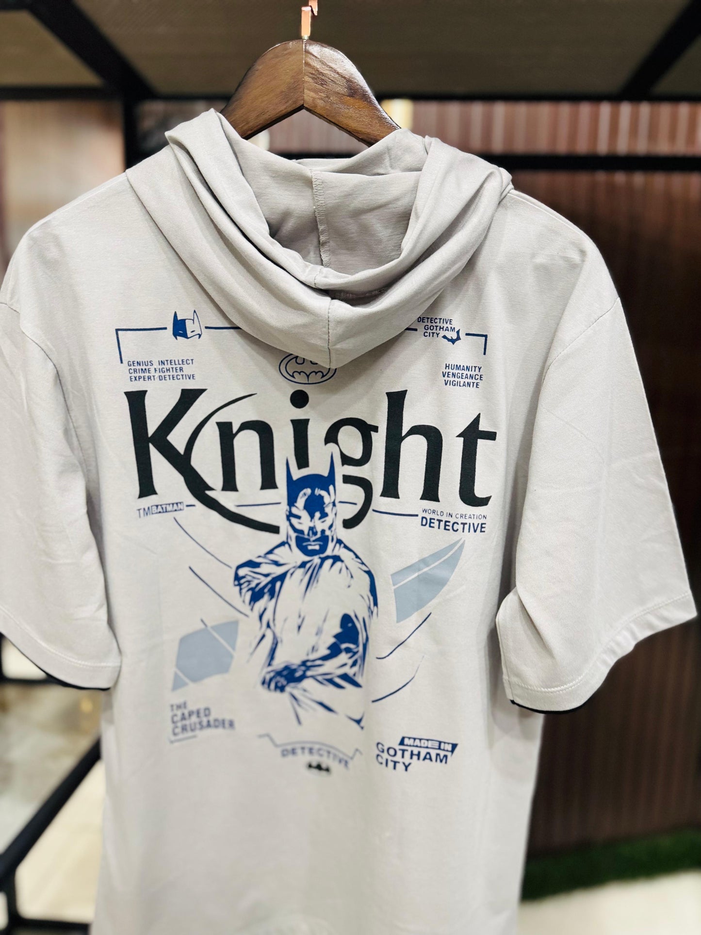 Men Oversized Hooded Drop Shoulder Printed Cotton T-Shirt