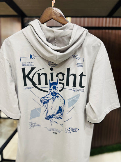 Men Oversized Hooded Drop Shoulder Printed Cotton T-Shirt