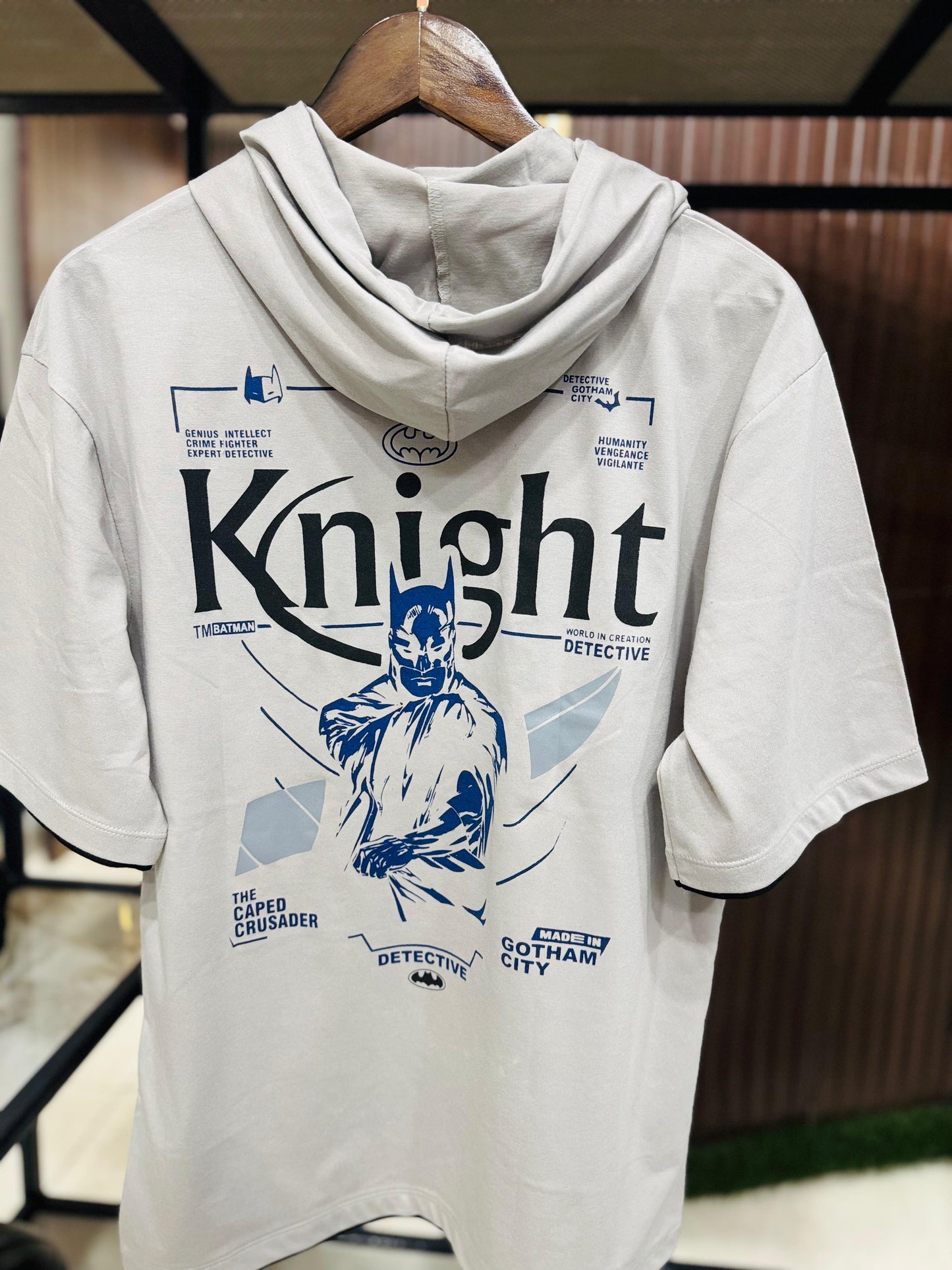 Men Oversized Hooded Drop Shoulder Printed Cotton T-Shirt