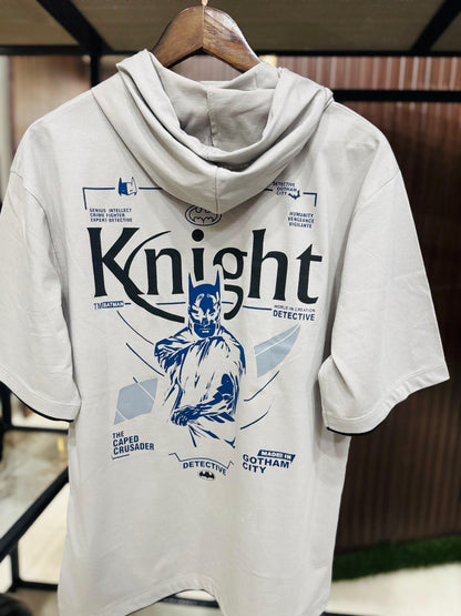 Men Oversized Hooded Drop Shoulder Printed Cotton T-Shirt