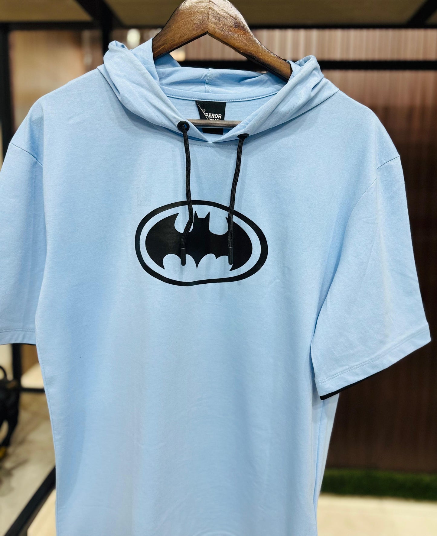 Men Oversized Hooded Drop Shoulder Printed Cotton T-Shirt