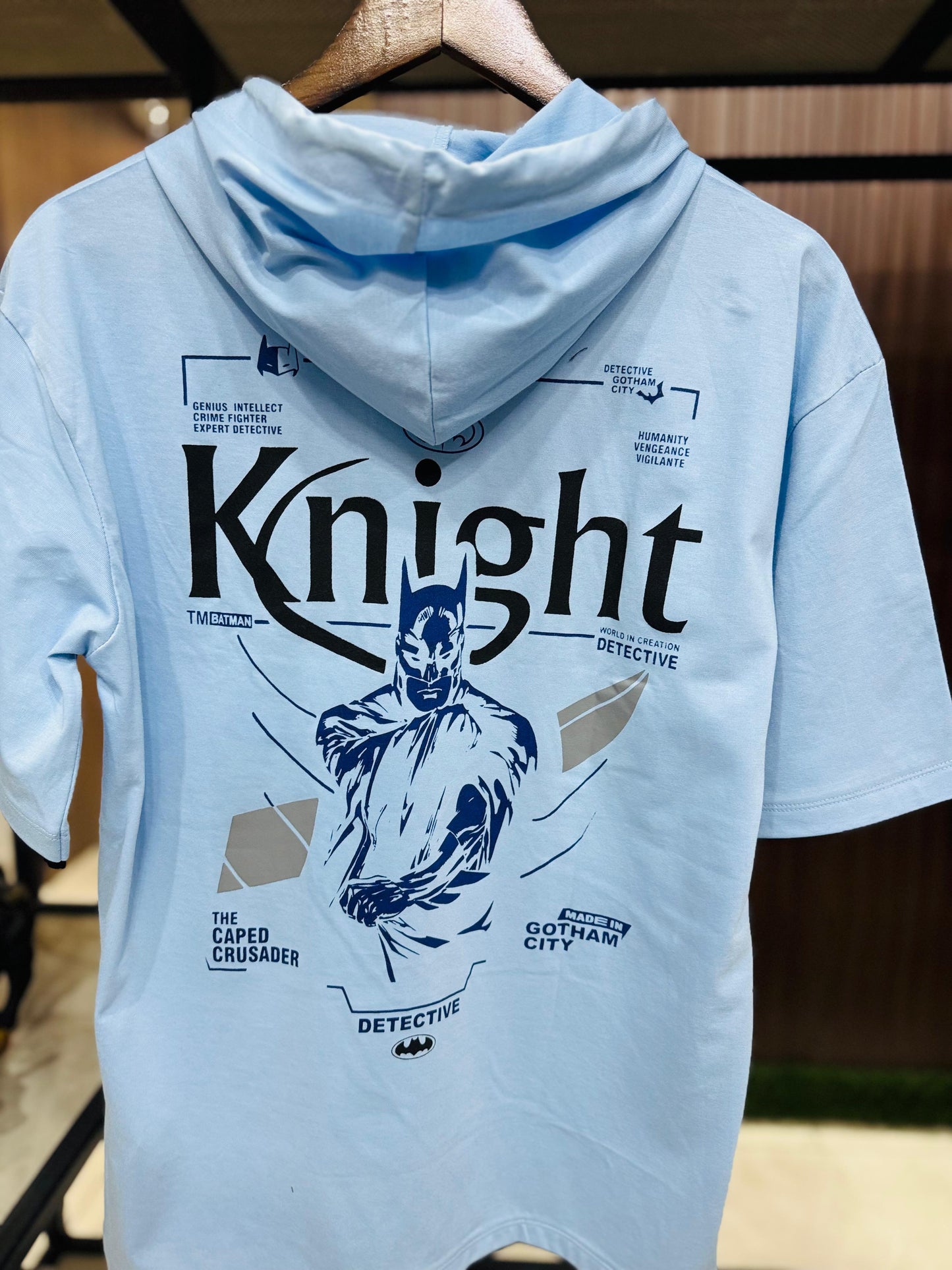 Men Oversized Hooded Drop Shoulder Printed Cotton T-Shirt