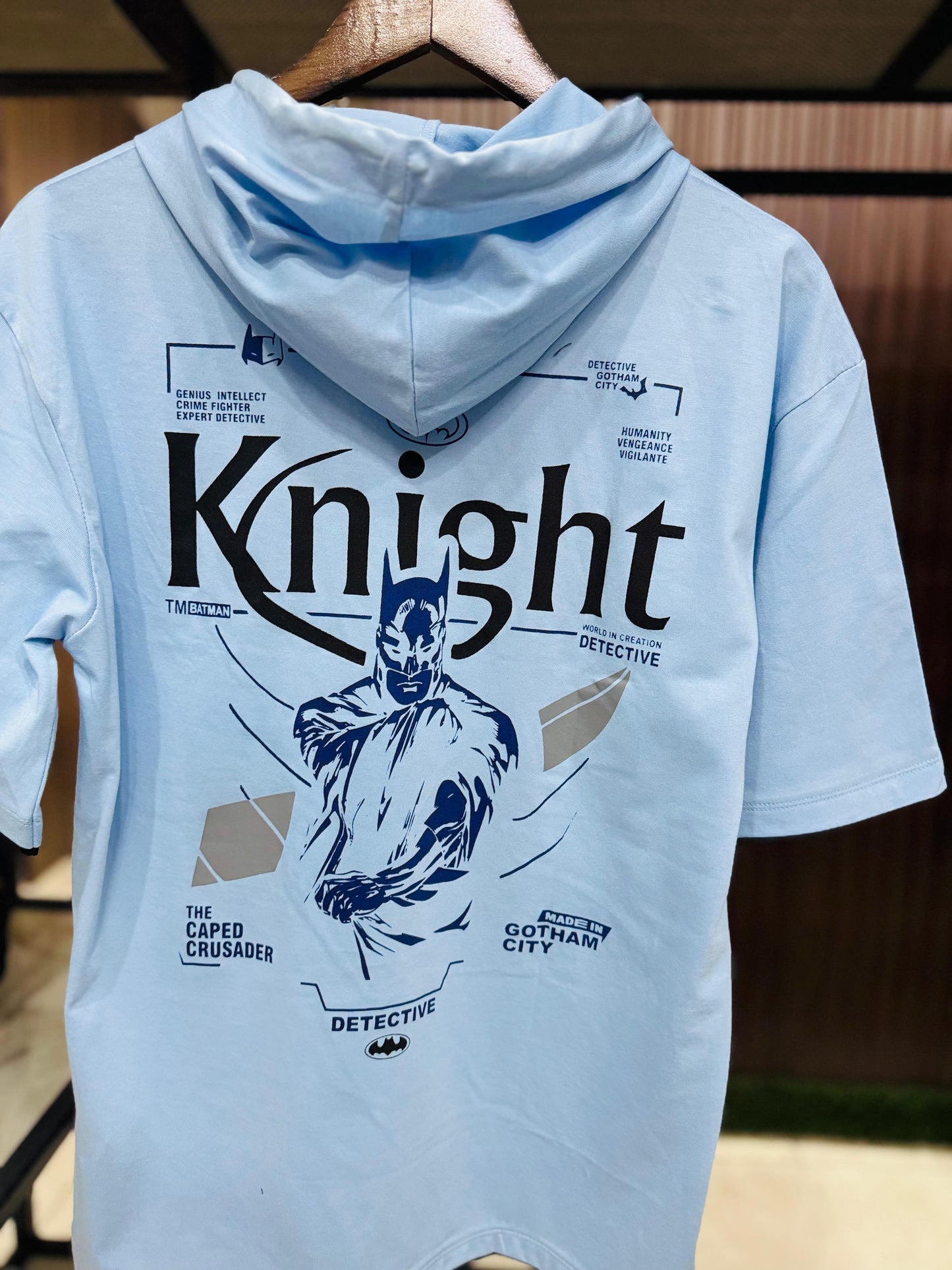 Men Oversized Hooded Drop Shoulder Printed Cotton T-Shirt