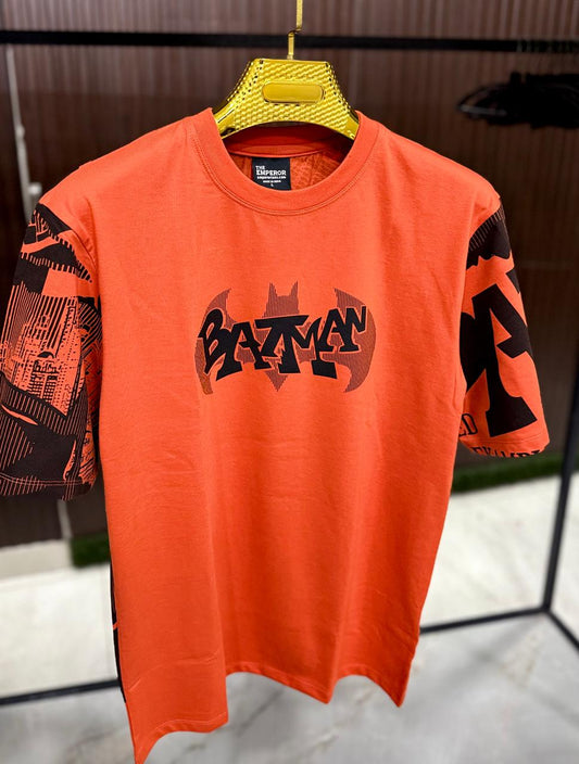 Men Oversized Round Neck Drop Shoulder Printed Cotton T-Shirt