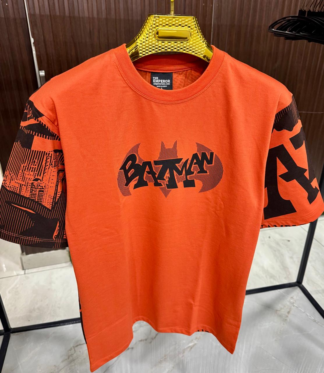Men Oversized Round Neck Drop Shoulder Printed Cotton T-Shirt