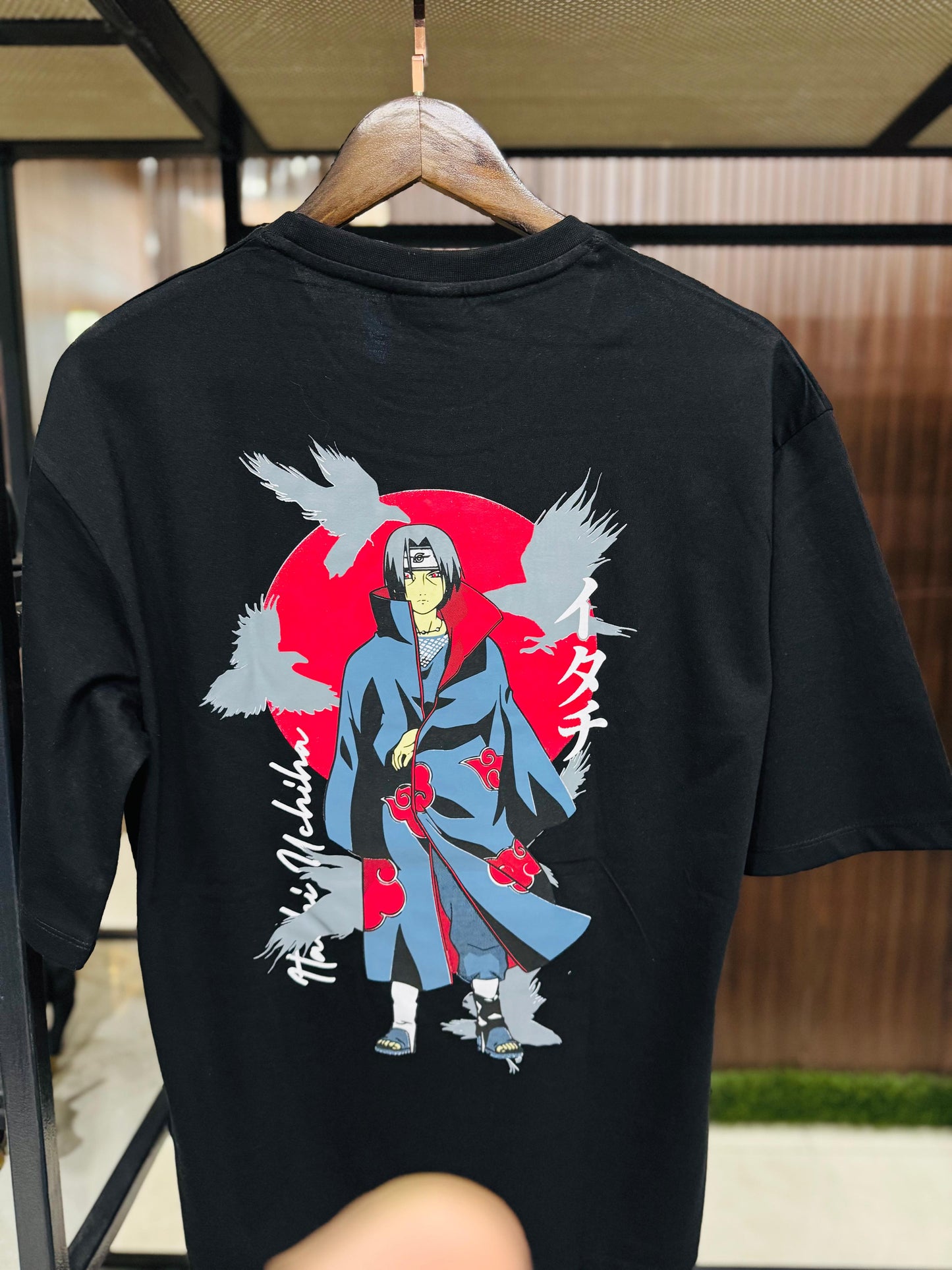 Itachi Uchiha Akatsuki Naruto T-Shirt | Anime Graphic Tee for Men & Women | Black Cotton Oversized Streetwear