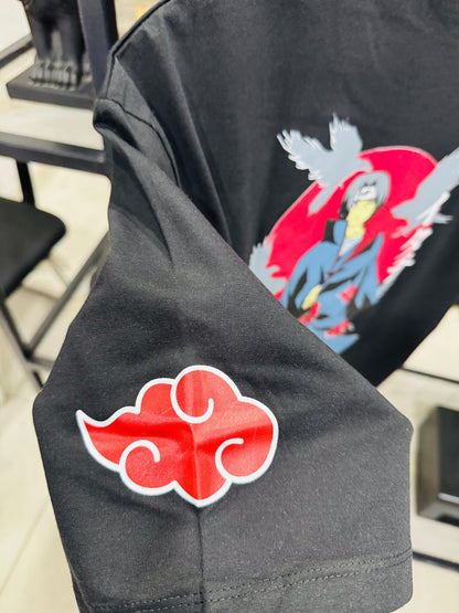 Itachi Uchiha Akatsuki Naruto T-Shirt | Anime Graphic Tee for Men & Women | Black Cotton Oversized Streetwear