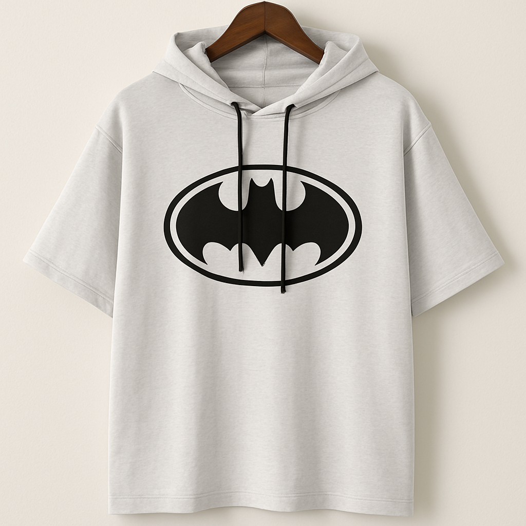 Men Oversized Hooded Drop Shoulder Printed Cotton T-Shirt